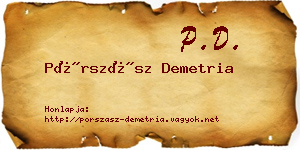 Pórszász Demetria névjegykártya